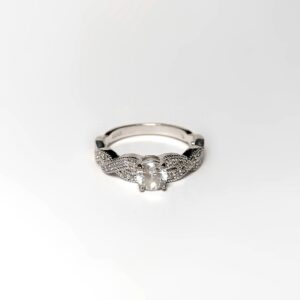 925 Vintage CZ Encrusted Engagement Ring