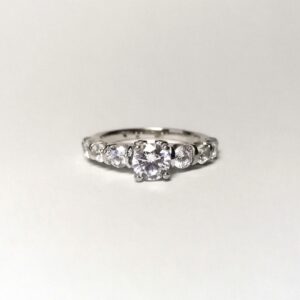 925 Tapered CZ Engagement Ring