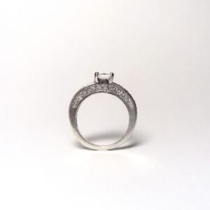 925 Vintage Princess Cut CZ Engagement Ring