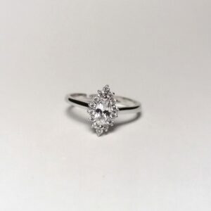 925 CZ Marquise Halo Engagement Ring