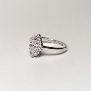 925 CZ Marquise Halo Engagement Ring
