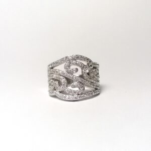 925 CZ Encrusted Filigree Dress Ring