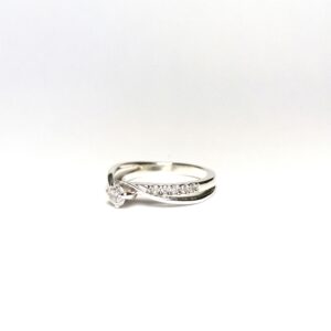 925 CZ Half Eternity Solitare Engagement Ring
