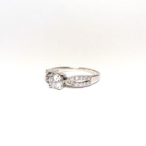 925 CZ Split Shank Engagement Ring